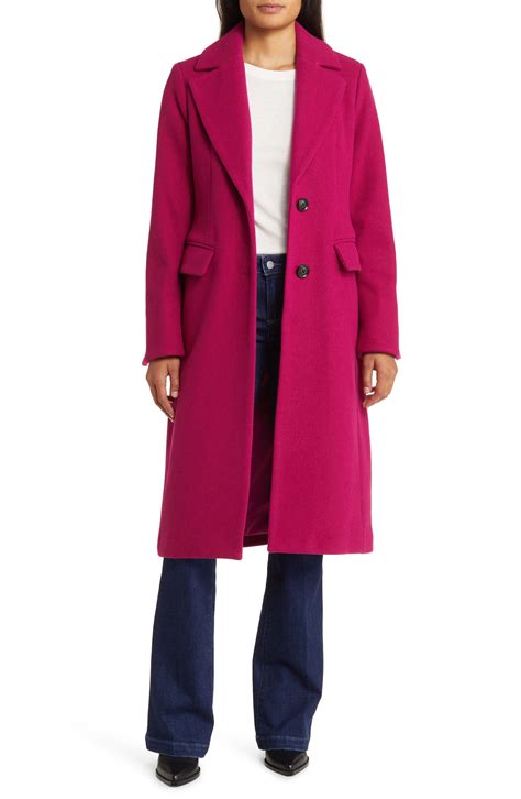 michael michael kors wool blend notch lapel coat